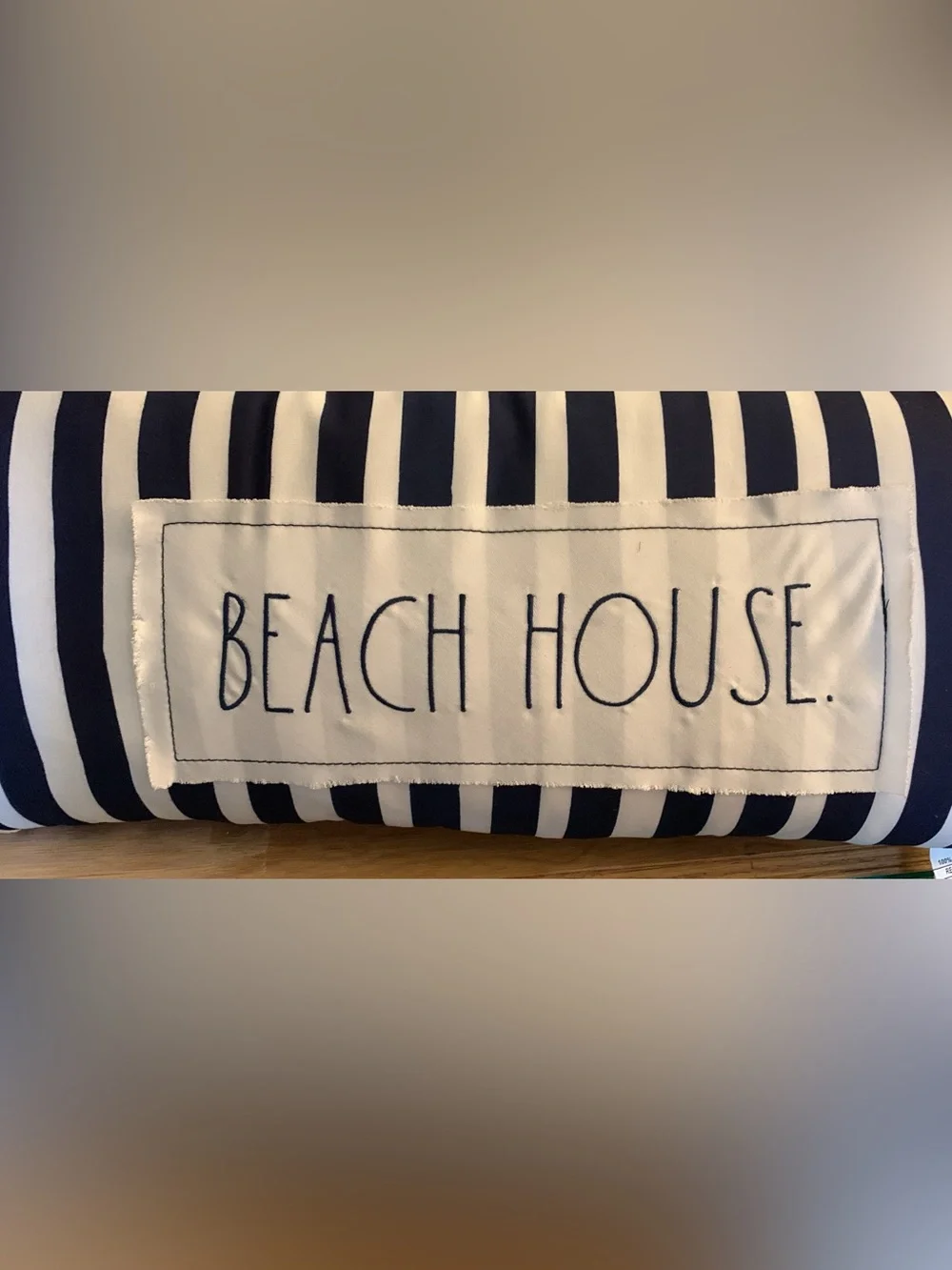 Beach House Navy and White Striped Decorative pillow- Rae Dunn
